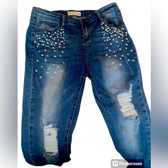 Angel Kiss pearl blue jeans. Size13 - Picture 1 of 4